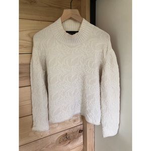 Alexander Wang Textured Mock Neck White Sweater